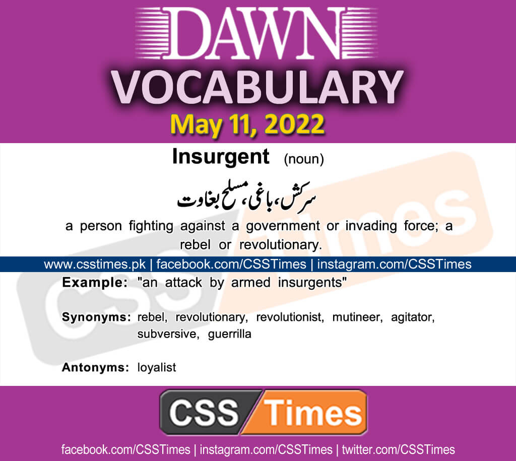 Daily DAWN News Vocabulary with Urdu Meaning (11 May 2022)