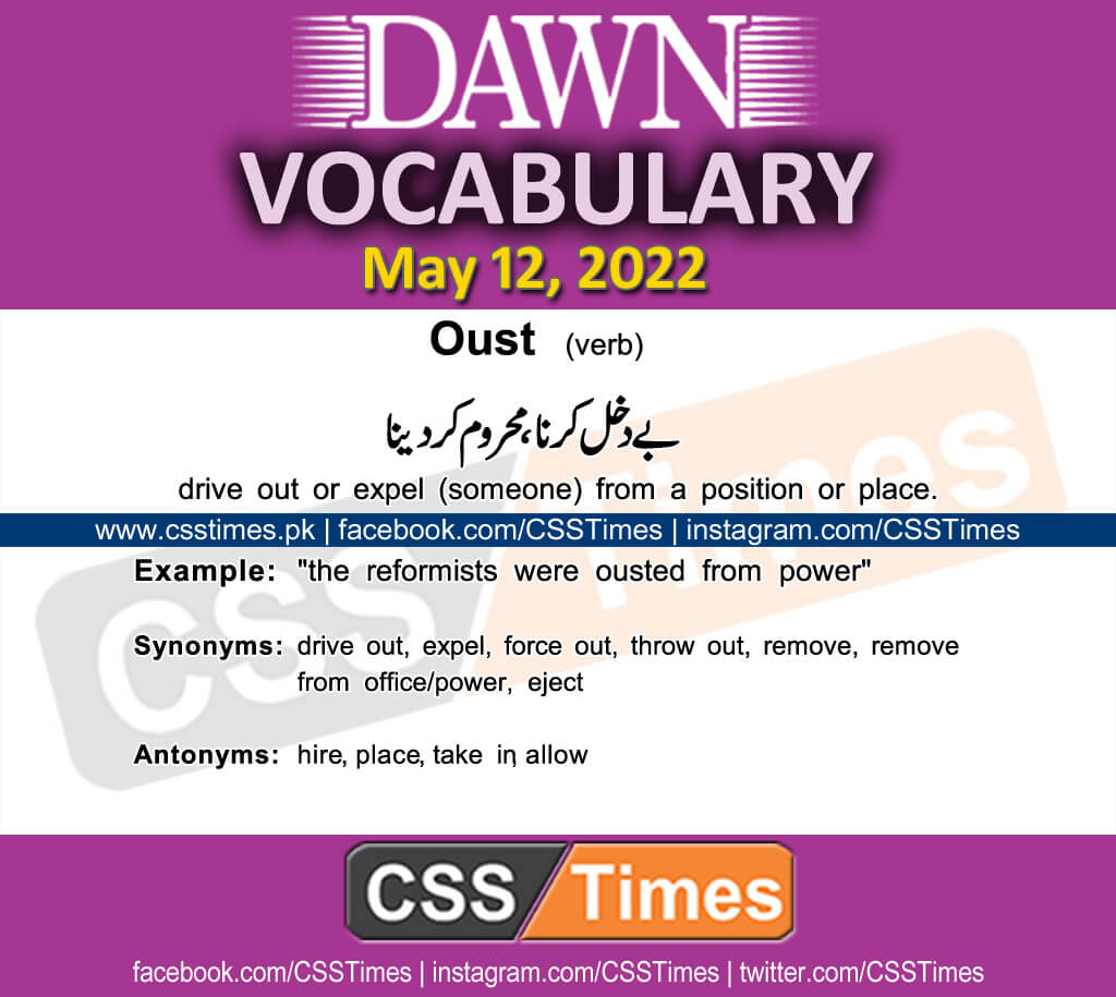 Daily DAWN News Vocabulary with Urdu Meaning (12 May 2022)