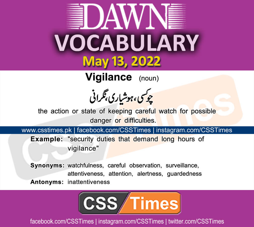 Daily DAWN News Vocabulary with Urdu Meaning (13 May 2022)