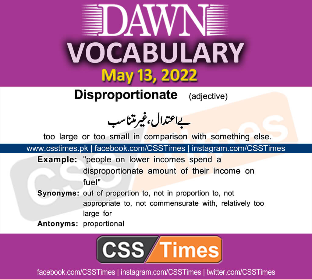 Daily DAWN News Vocabulary with Urdu Meaning (13 May 2022)