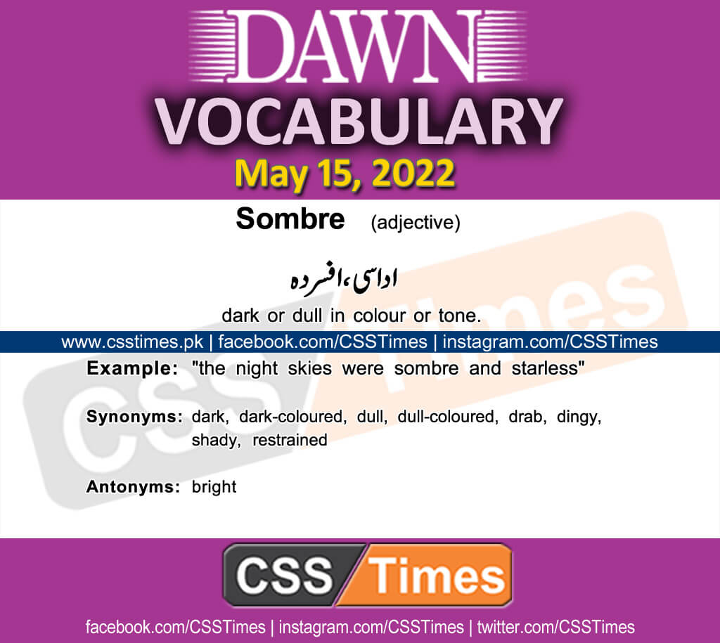 Daily DAWN News Vocabulary with Urdu Meaning (15 May 2022)