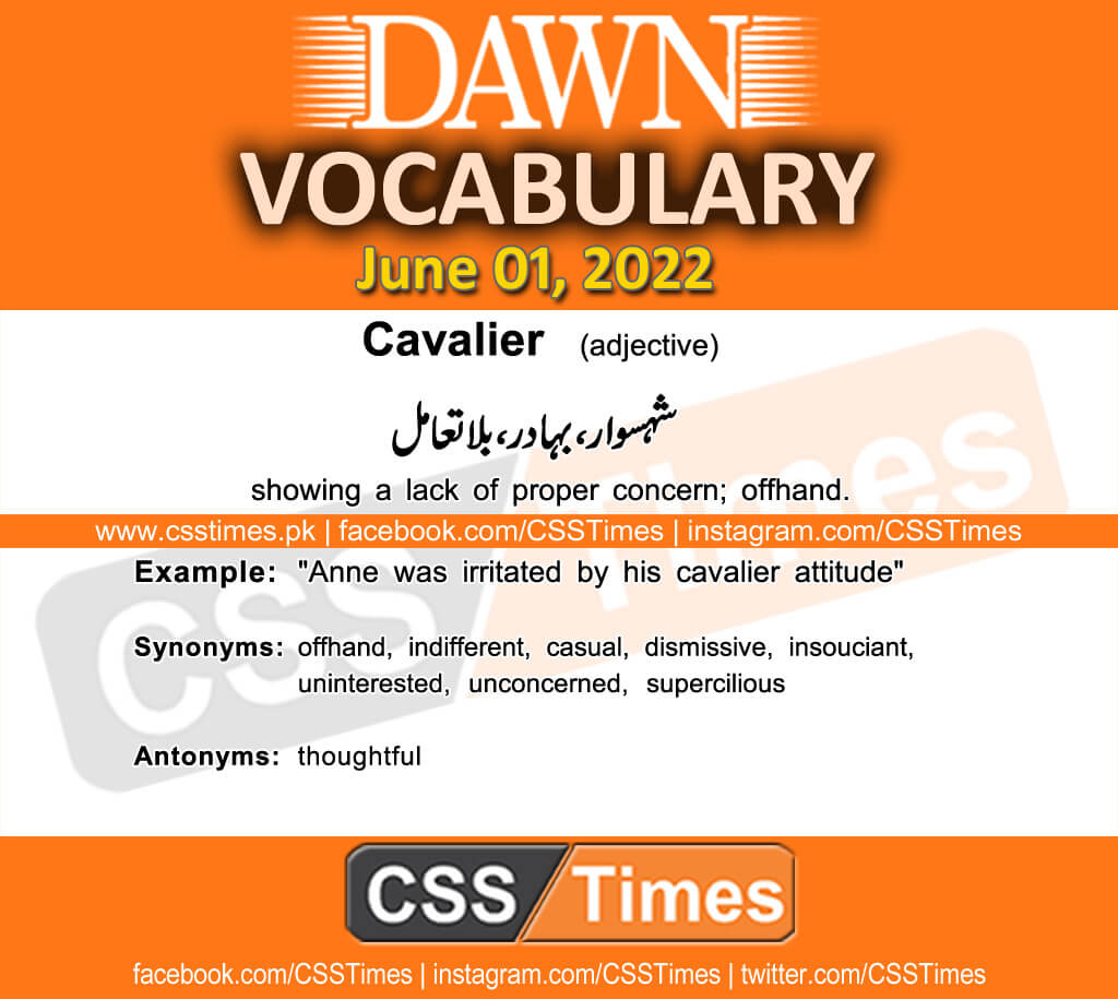 Daily DAWN News Vocabulary with Urdu Meaning (01 June 2022)