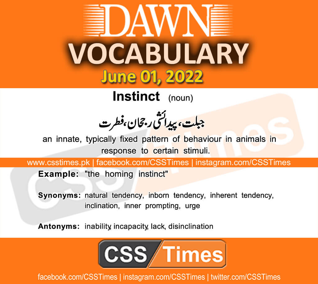 Daily DAWN News Vocabulary with Urdu Meaning (01 June 2022)