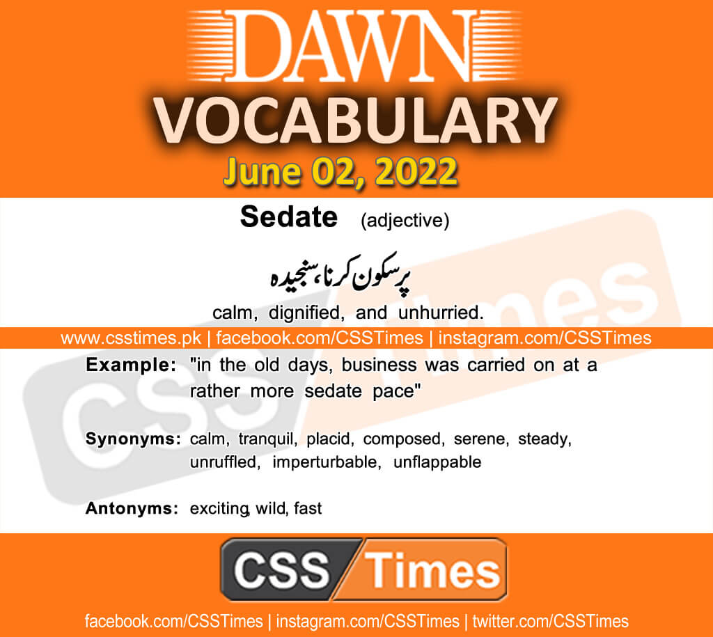 Daily DAWN News Vocabulary with Urdu Meaning (02 June 2022)