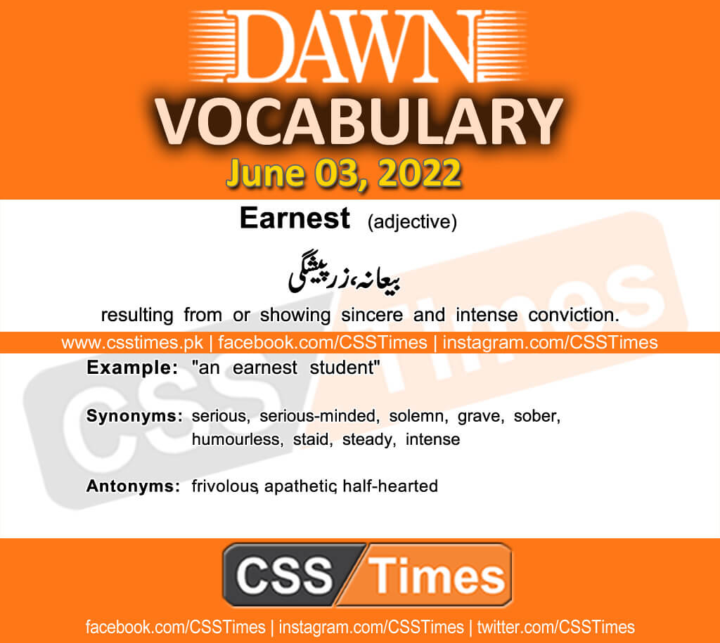 Daily DAWN News Vocabulary with Urdu Meaning (03 June 2022)