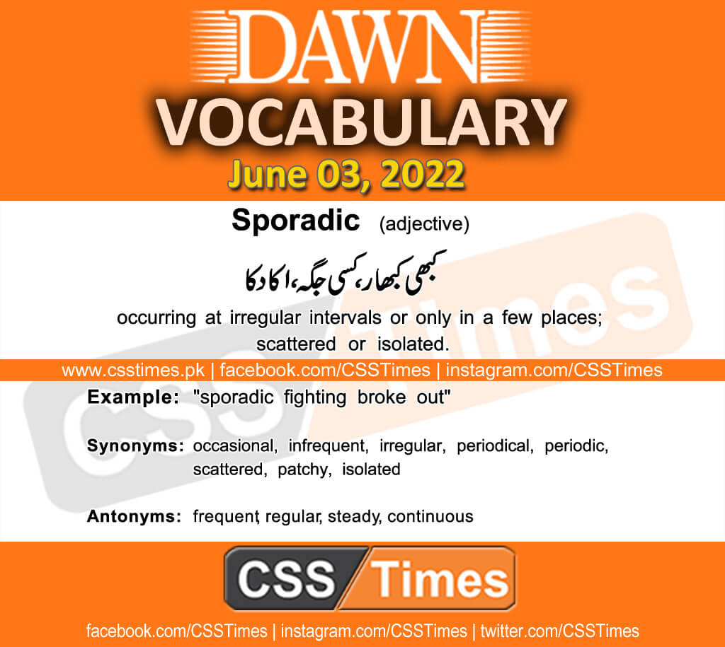 Daily DAWN News Vocabulary with Urdu Meaning (03 June 2022)