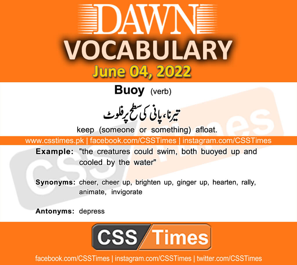 Daily DAWN News Vocabulary with Urdu Meaning (04 June 2022)