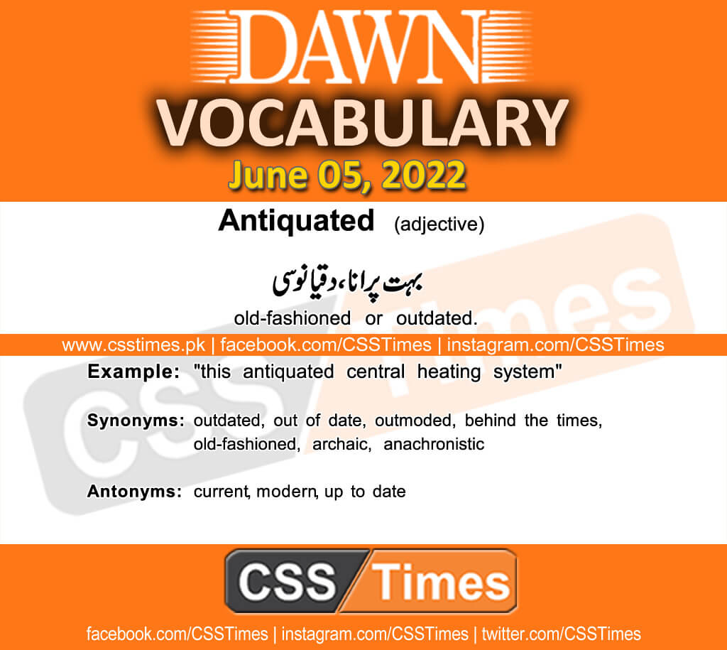 Daily DAWN News Vocabulary with Urdu Meaning (05 June 2022)