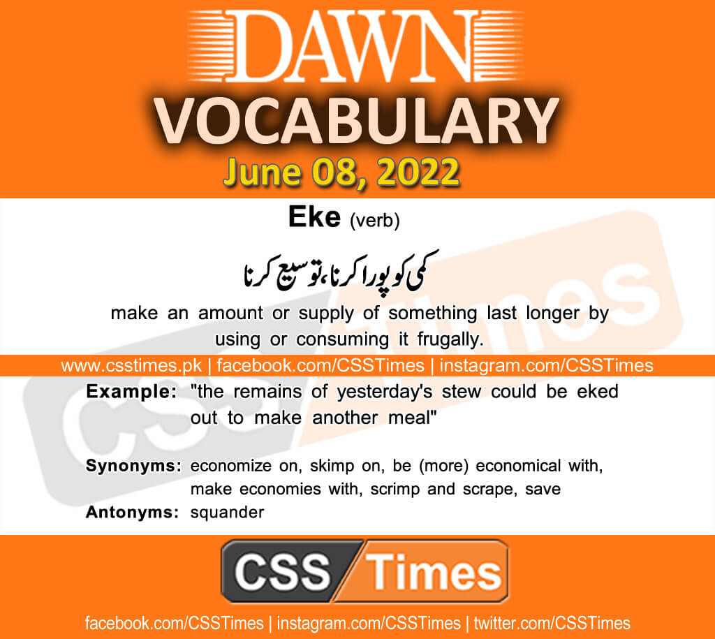 Daily DAWN News Vocabulary with Urdu Meaning (08 June 2022)