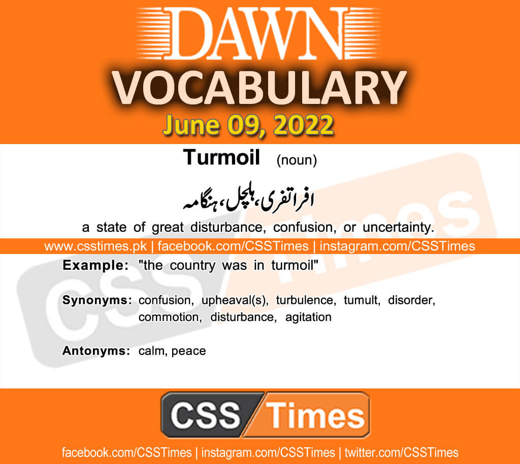 Daily DAWN News Vocabulary with Urdu Meaning (09 June 2022)