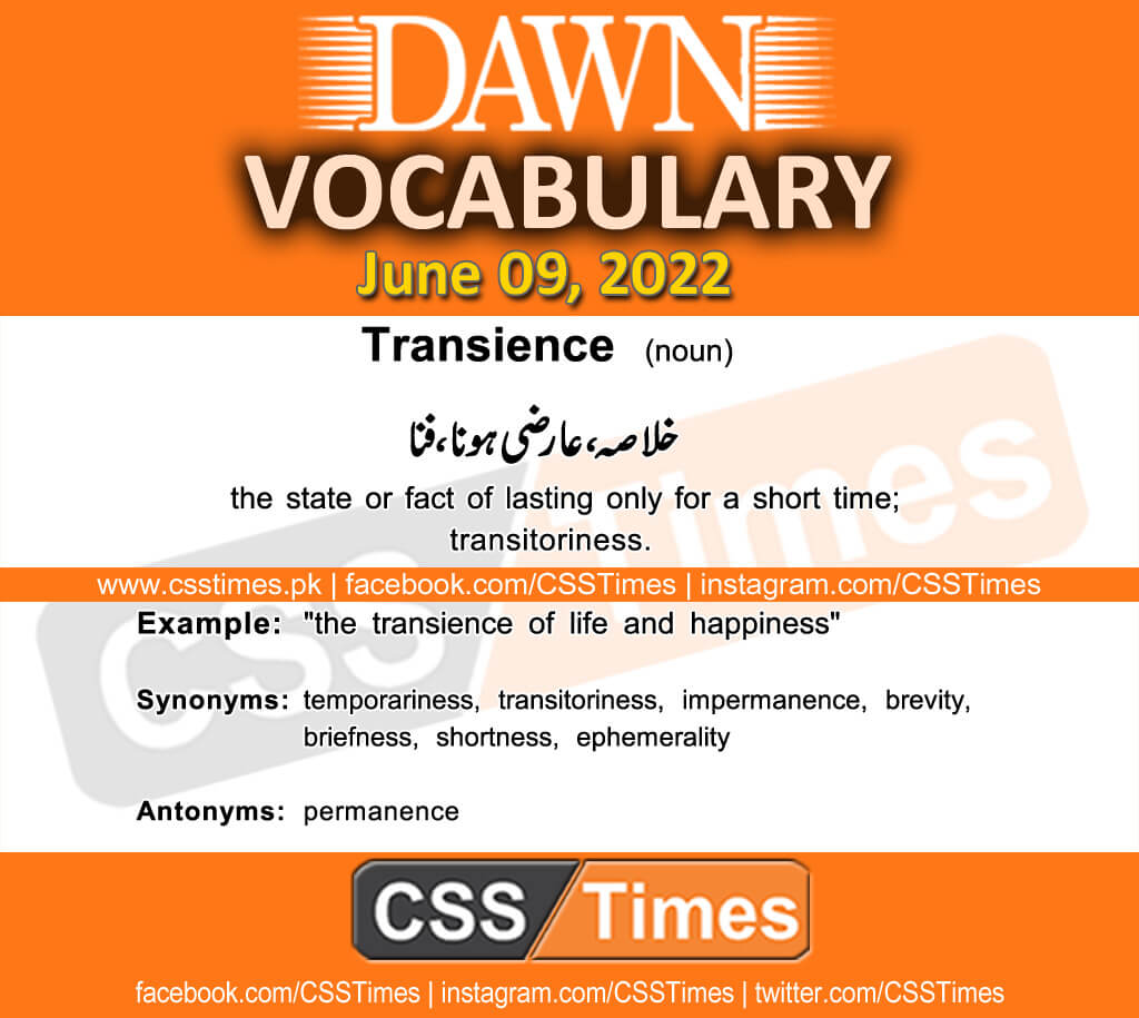 Daily DAWN News Vocabulary with Urdu Meaning (09 June 2022)
