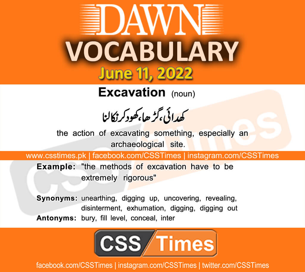 Daily DAWN News Vocabulary with Urdu Meaning (11 June 2022)