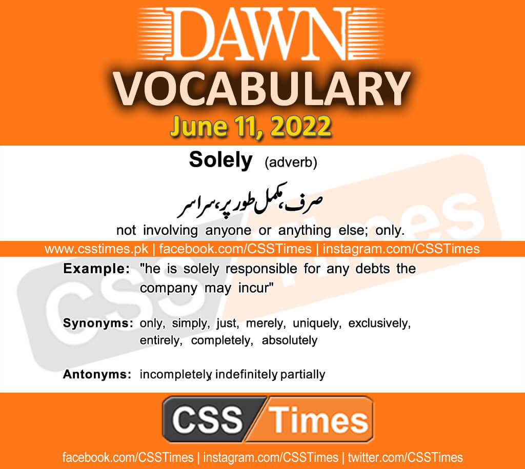 Daily DAWN News Vocabulary with Urdu Meaning (11 June 2022)