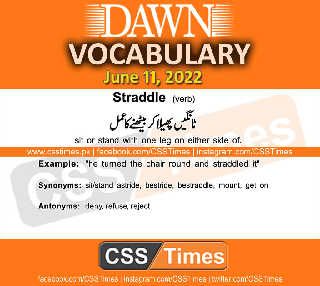 Daily DAWN News Vocabulary with Urdu Meaning (11 June 2022)