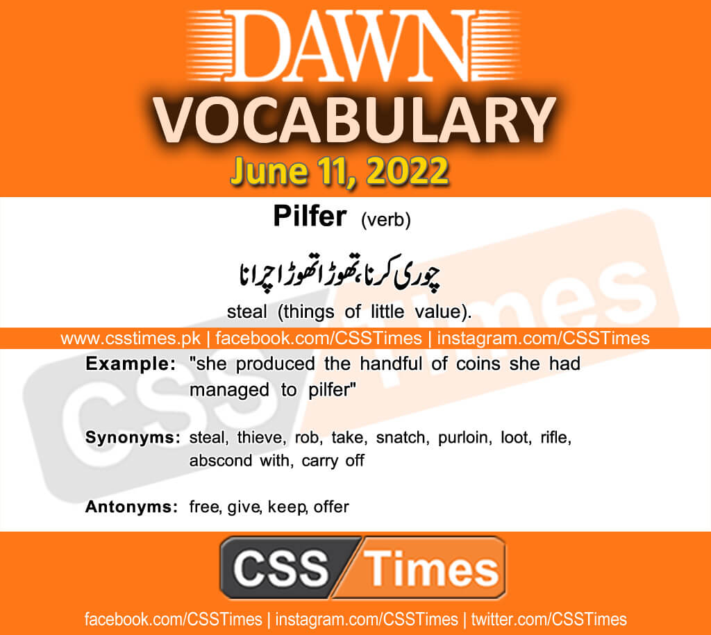 Daily DAWN News Vocabulary with Urdu Meaning (11 June 2022)