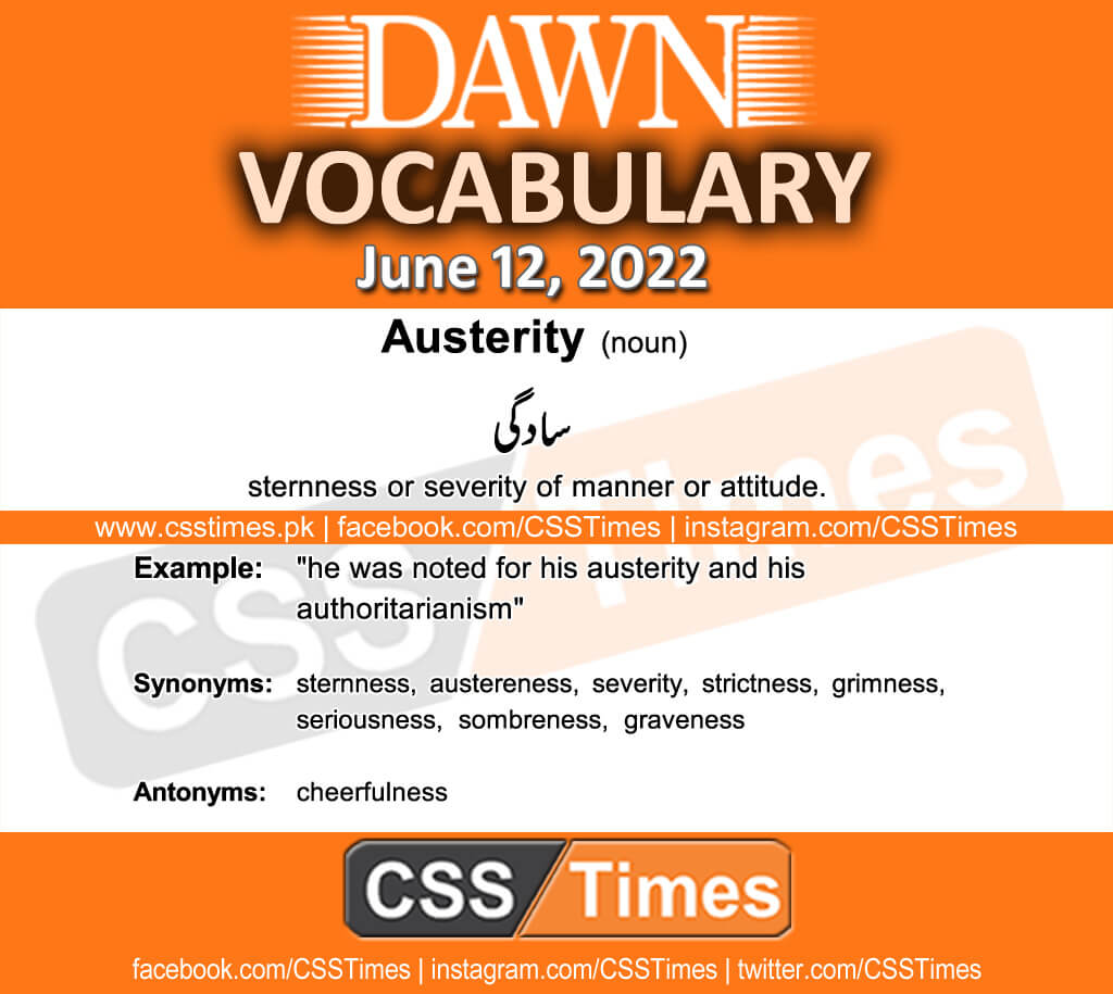 Daily DAWN News Vocabulary with Urdu Meaning (12 June 2022)