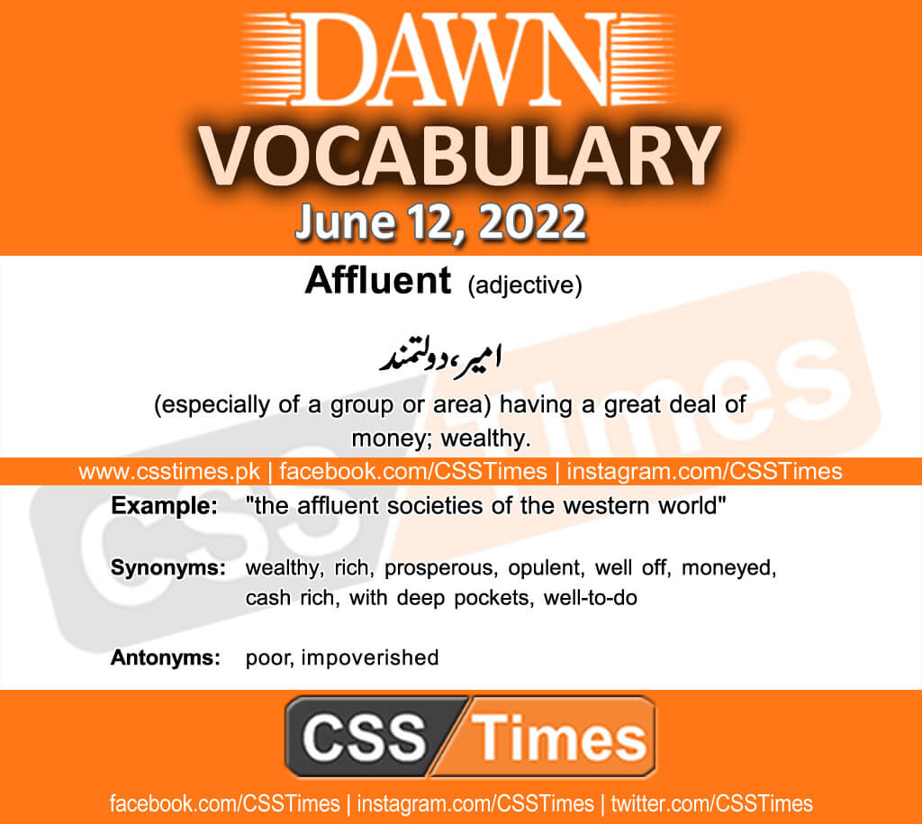 Daily DAWN News Vocabulary with Urdu Meaning (12 June 2022)