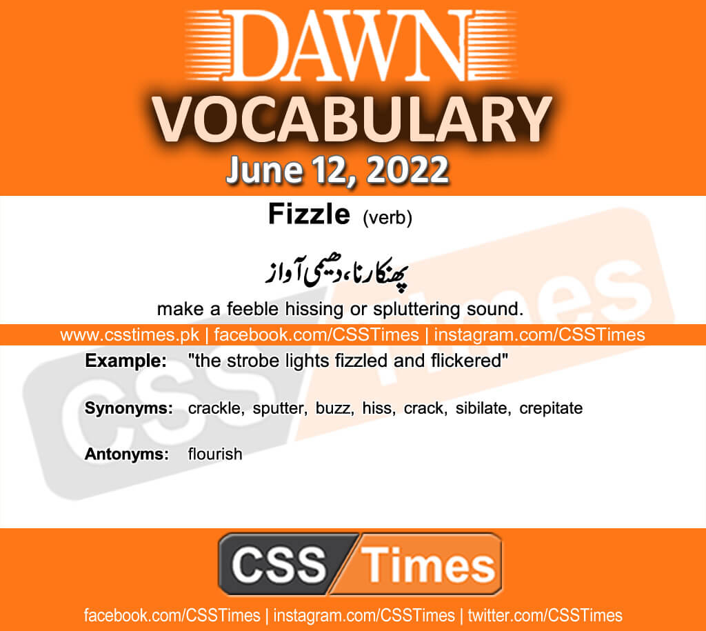 Daily DAWN News Vocabulary with Urdu Meaning (12 June 2022)