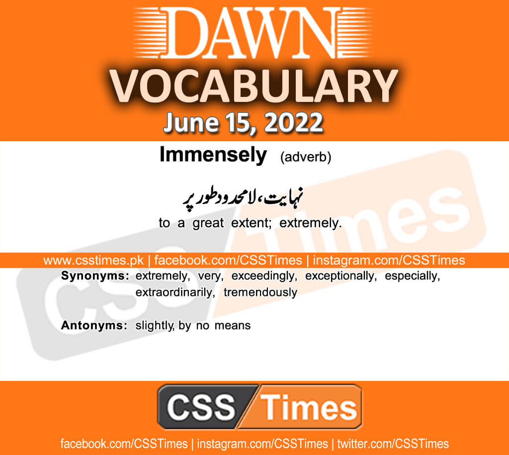 Daily DAWN News Vocabulary with Urdu Meaning (15 June 2022)