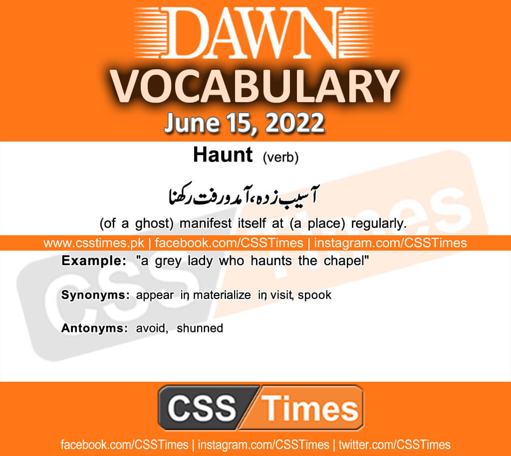 Daily DAWN News Vocabulary with Urdu Meaning (15 June 2022)