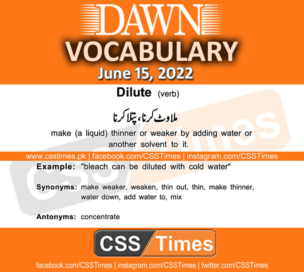 Daily DAWN News Vocabulary with Urdu Meaning (15 June 2022)