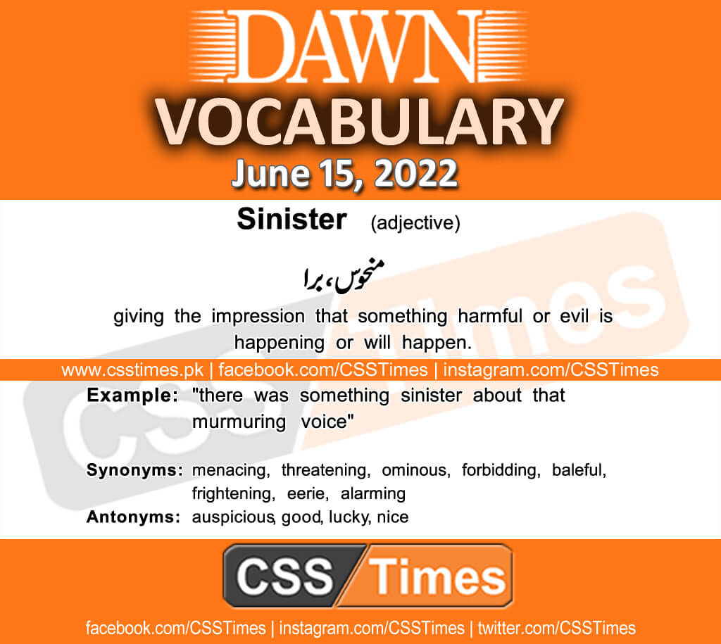 Daily DAWN News Vocabulary with Urdu Meaning (15 June 2022)