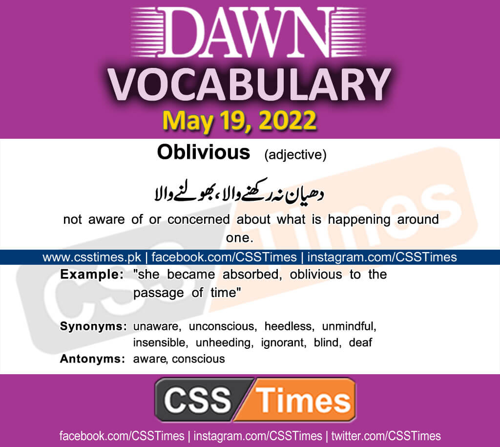 Daily DAWN News Vocabulary with Urdu Meaning (19 May 2022)