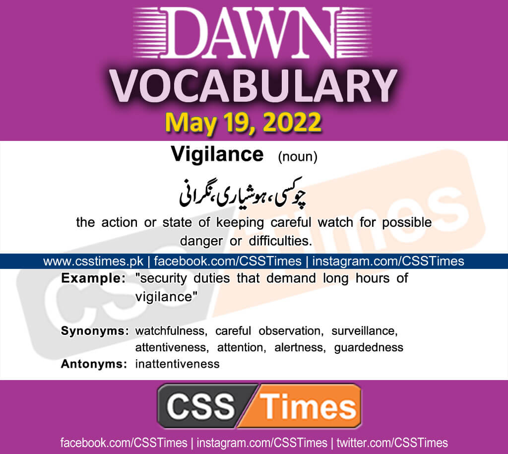 Daily DAWN News Vocabulary with Urdu Meaning (19 May 2022)