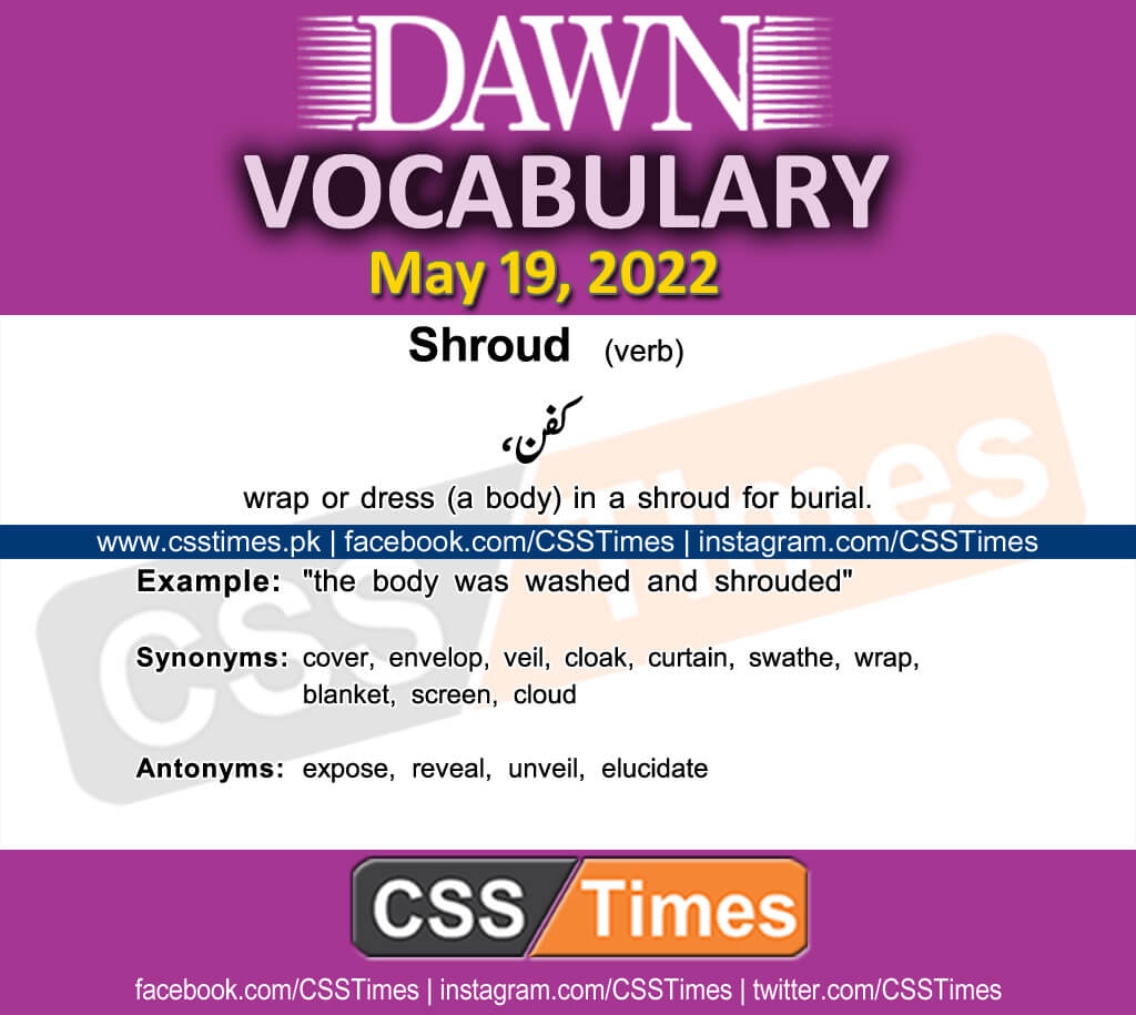 Daily DAWN News Vocabulary with Urdu Meaning (19 May 2022)