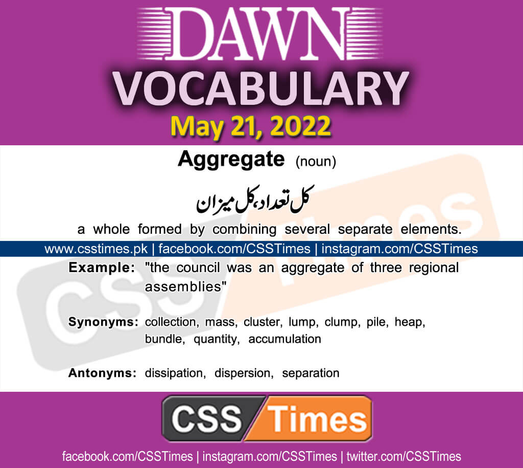 Daily DAWN News Vocabulary with Urdu Meaning (21 May 2022)