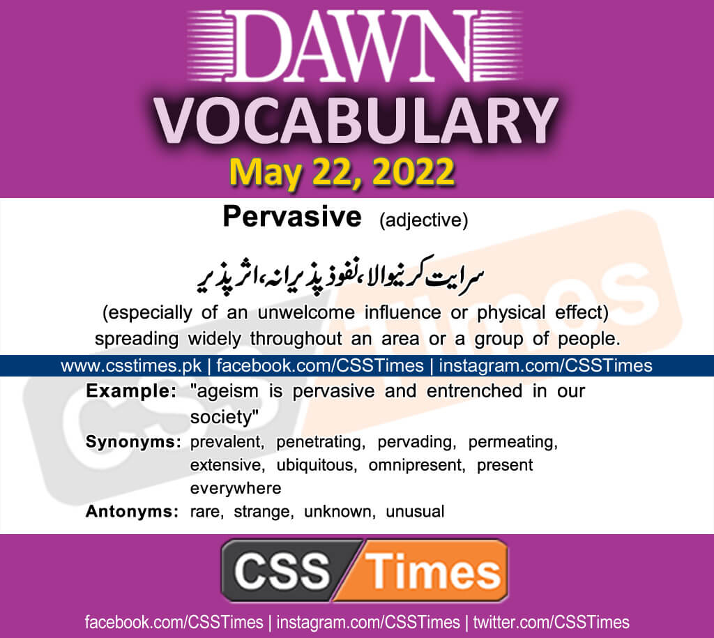 Daily DAWN News Vocabulary with Urdu Meaning (22 May 2022)