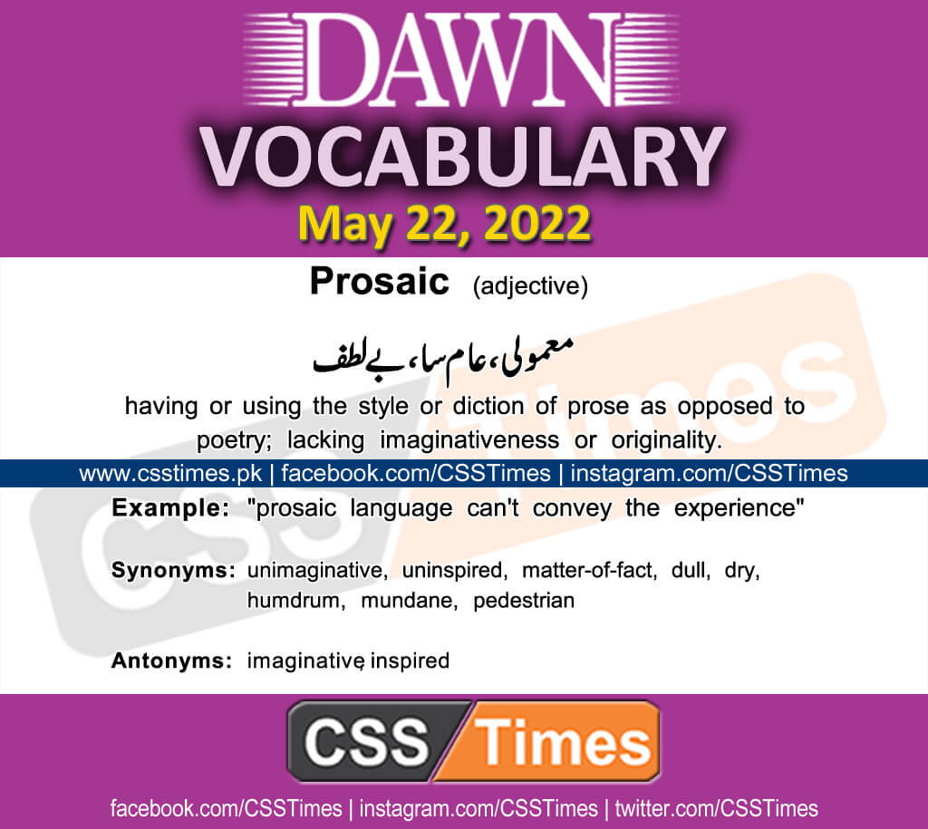 Daily DAWN News Vocabulary with Urdu Meaning (22 May 2022)