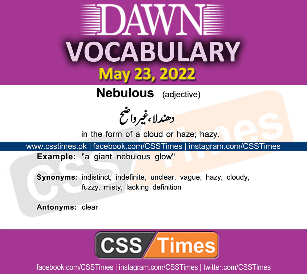 Daily DAWN News Vocabulary with Urdu Meaning (23 May 2022)