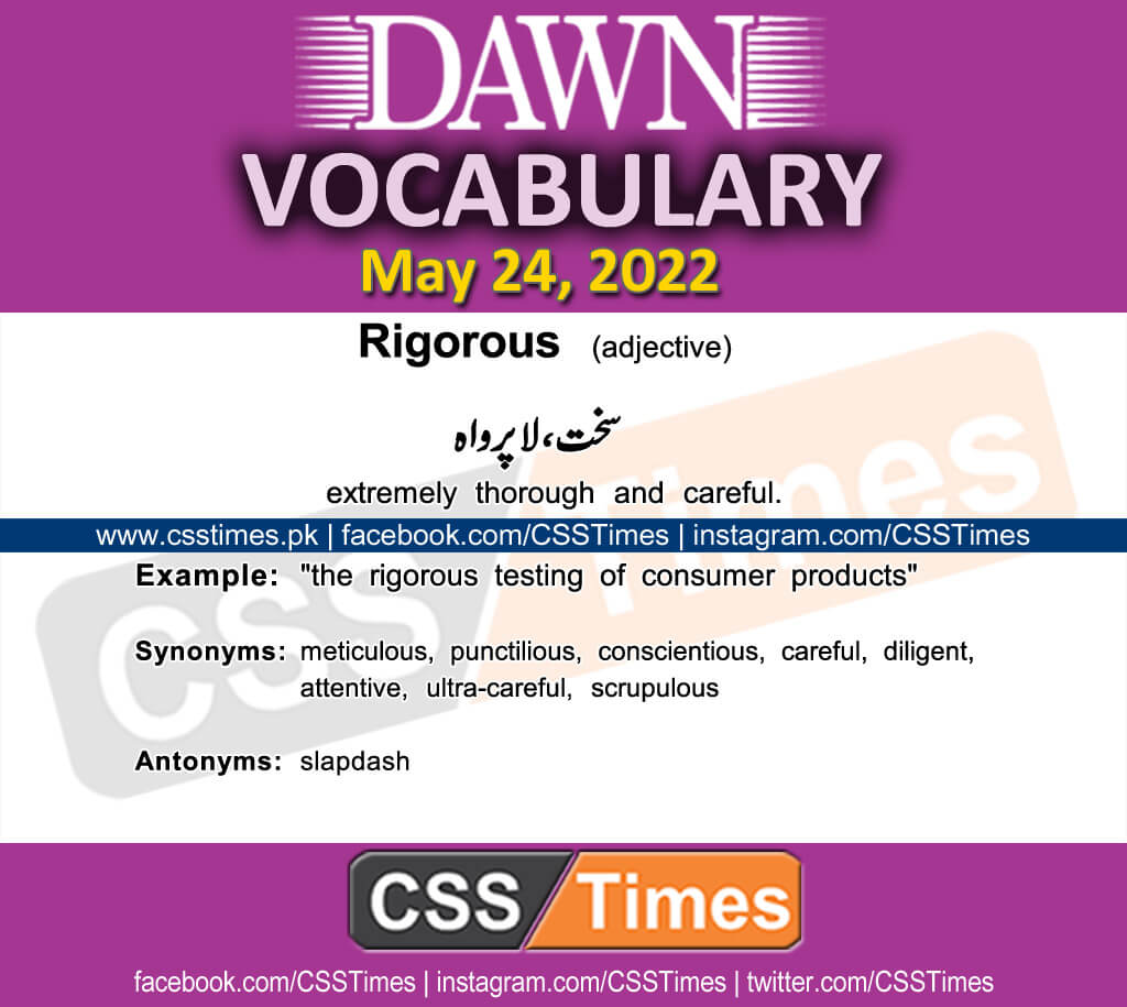 Daily DAWN News Vocabulary with Urdu Meaning (24 May 2022)