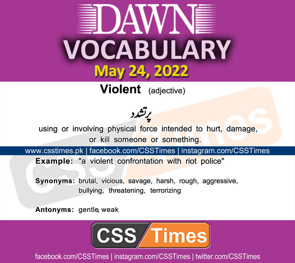 Daily DAWN News Vocabulary with Urdu Meaning (24 May 2022)