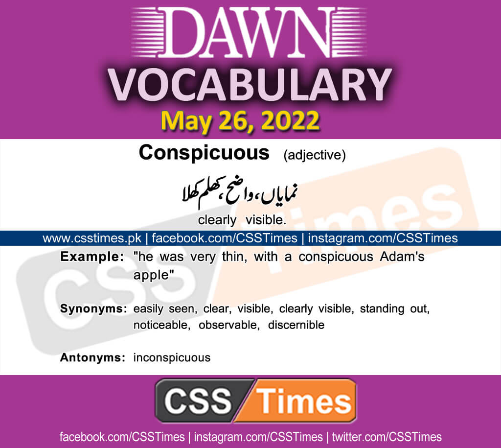 Daily DAWN News Vocabulary with Urdu Meaning (26 May 2022)