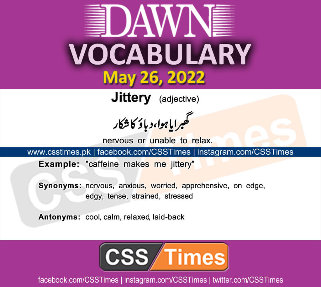 Daily DAWN News Vocabulary with Urdu Meaning (26 May 2022)