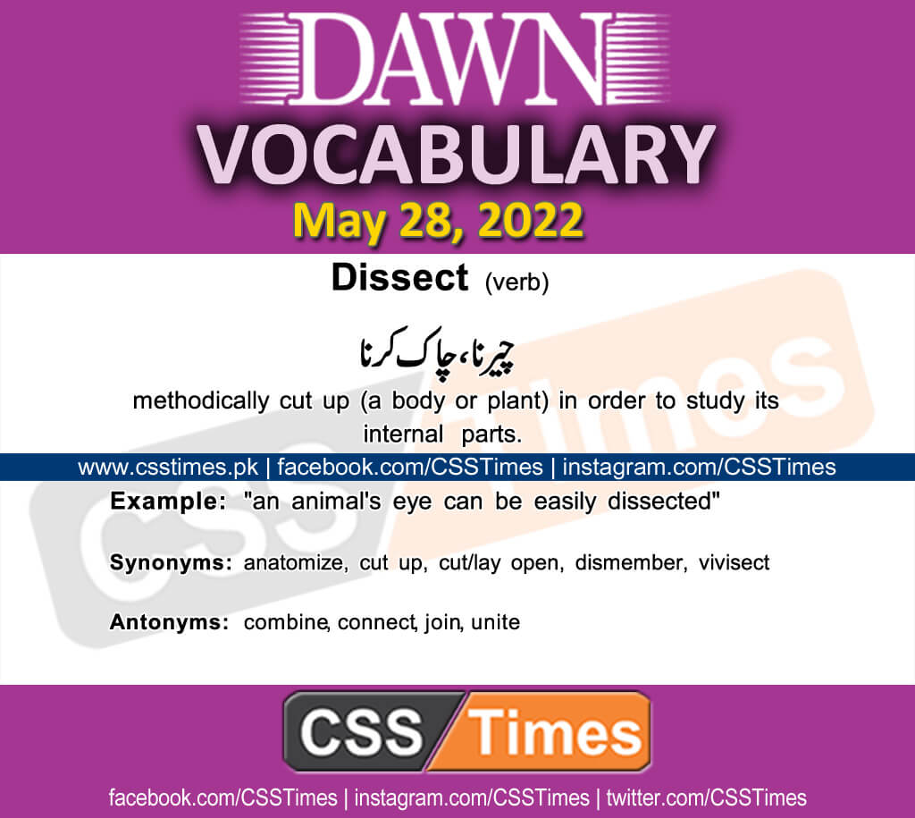 Daily DAWN News Vocabulary with Urdu Meaning (28 May 2022)