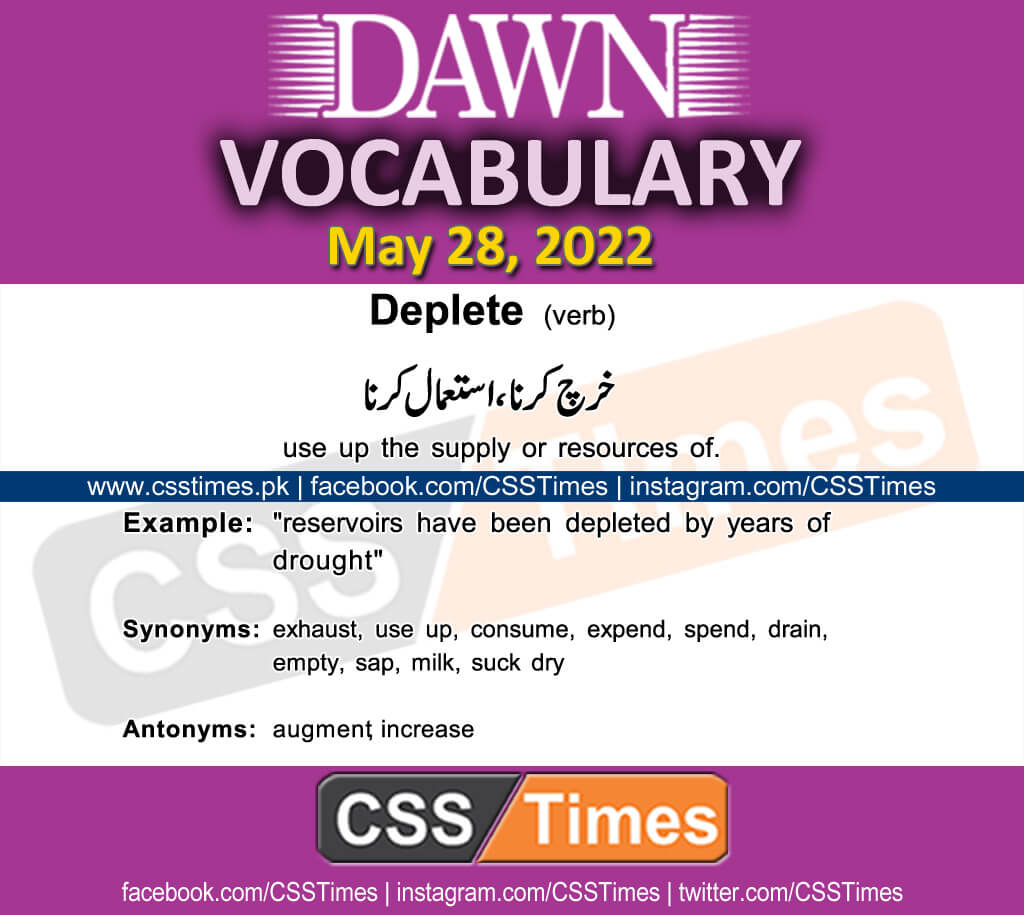 Daily DAWN News Vocabulary with Urdu Meaning (28 May 2022)