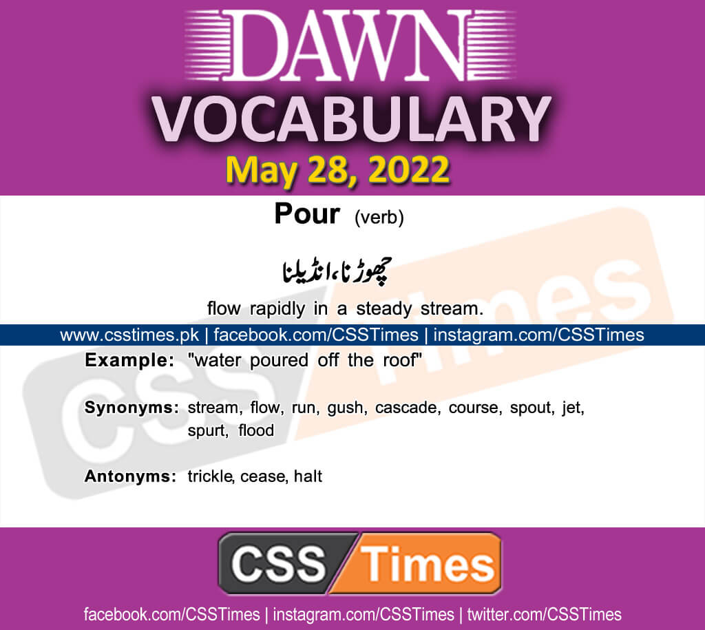 Daily DAWN News Vocabulary with Urdu Meaning (28 May 2022)