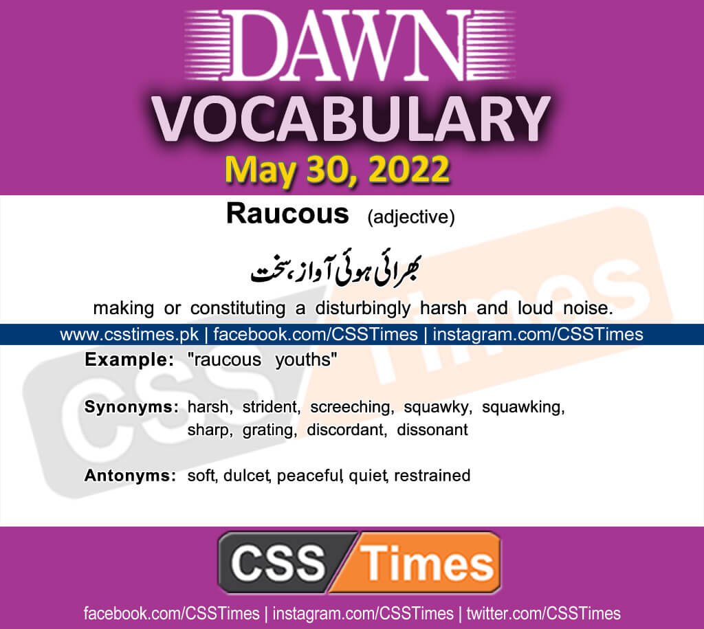 Daily DAWN News Vocabulary with Urdu Meaning (30 May 2022)