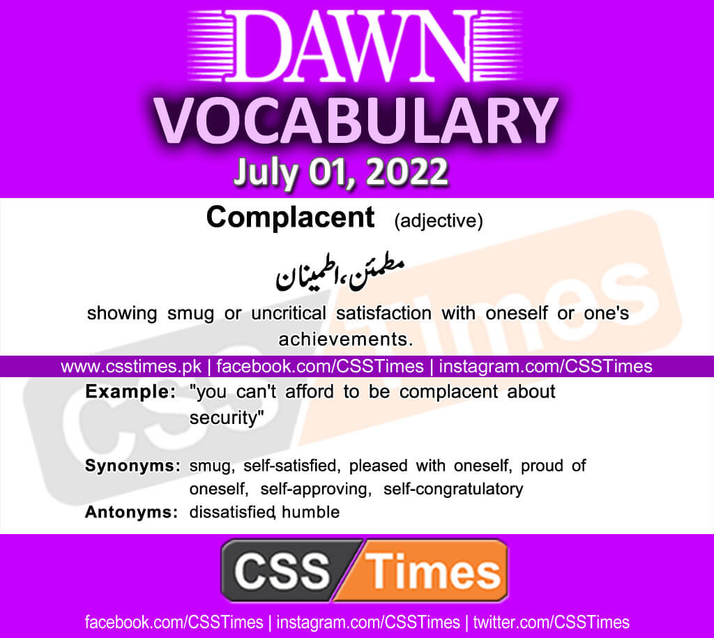 Daily DAWN News Vocabulary with Urdu Meaning (01 July 2022)