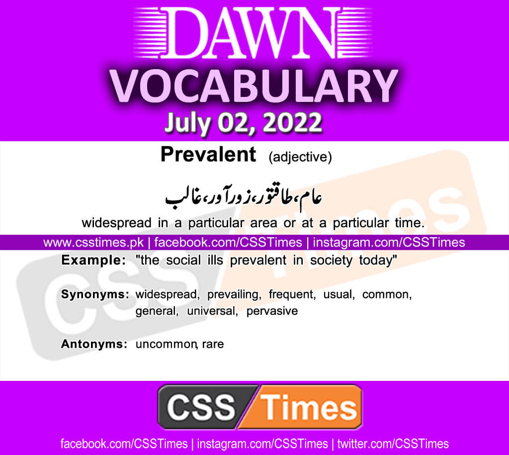 Daily DAWN News Vocabulary with Urdu Meaning (02 July 2022)