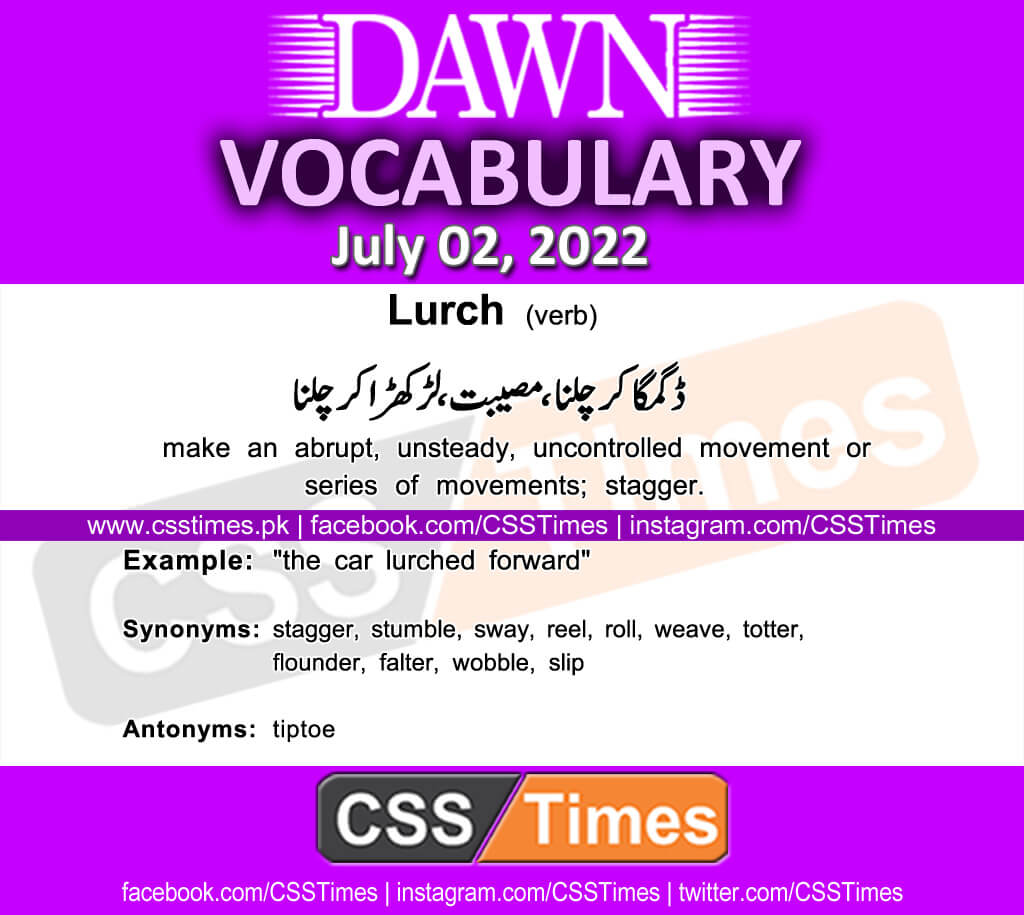 Daily DAWN News Vocabulary with Urdu Meaning (02 July 2022)