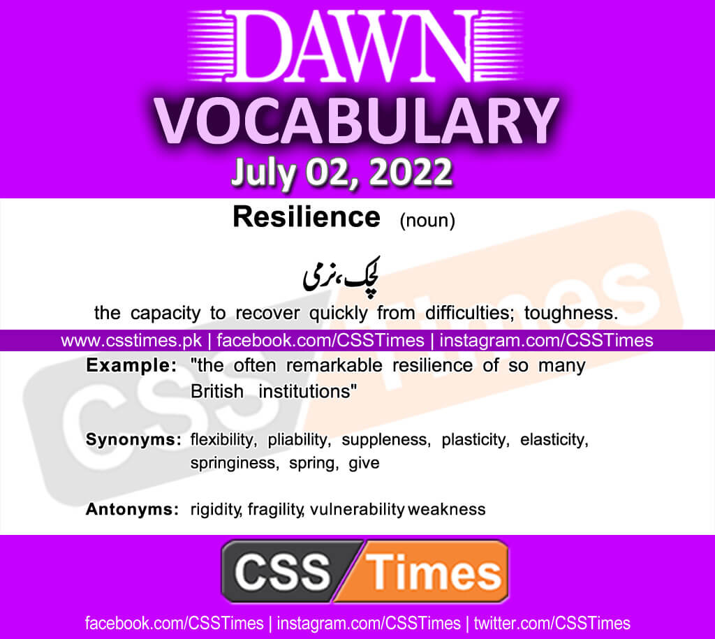 Daily DAWN News Vocabulary with Urdu Meaning (02 July 2022)