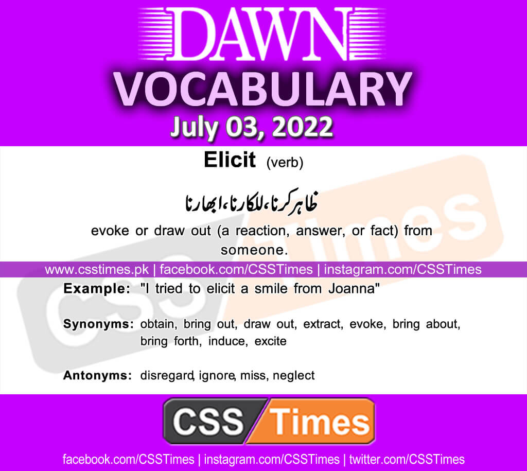 Daily DAWN News Vocabulary with Urdu Meaning (03 July 2022)