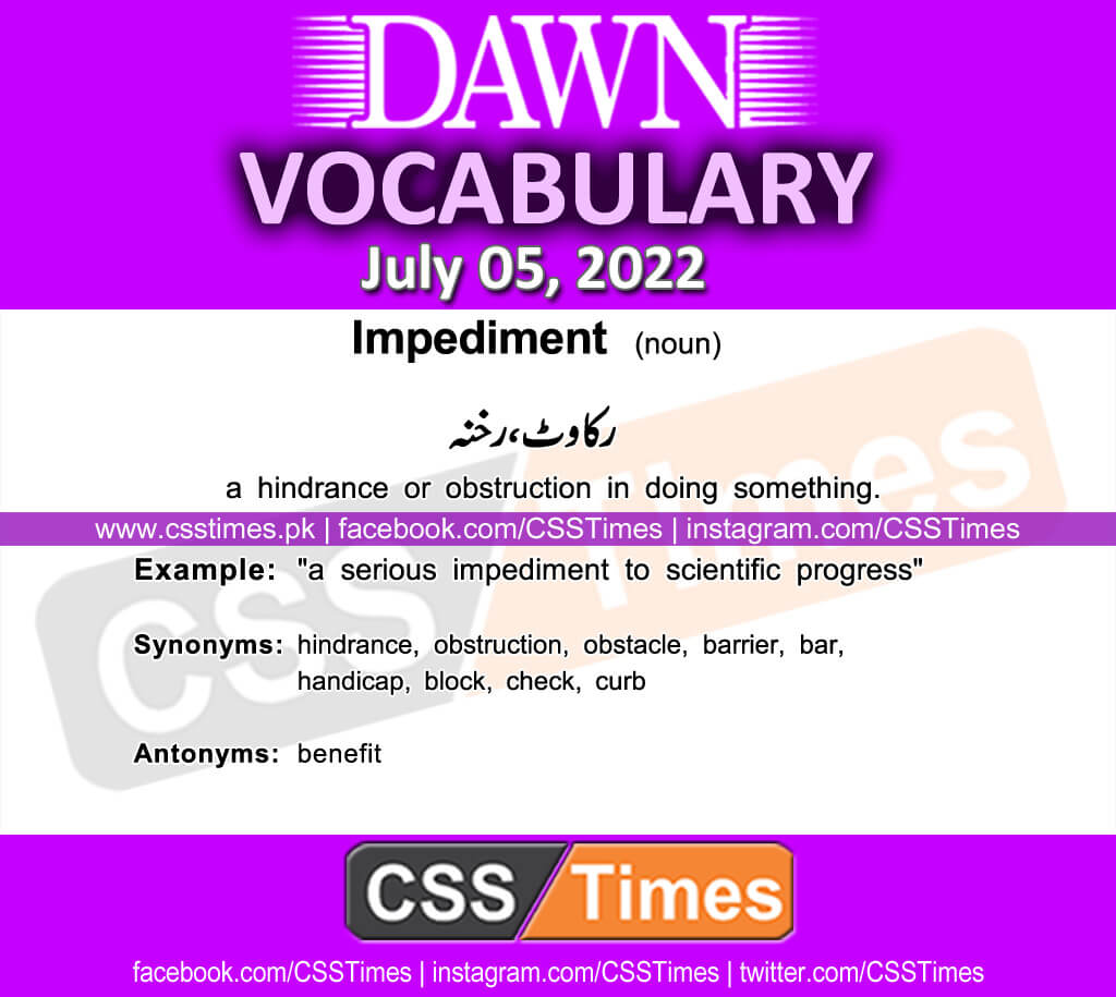 Daily DAWN News Vocabulary with Urdu Meaning (05 July 2022)