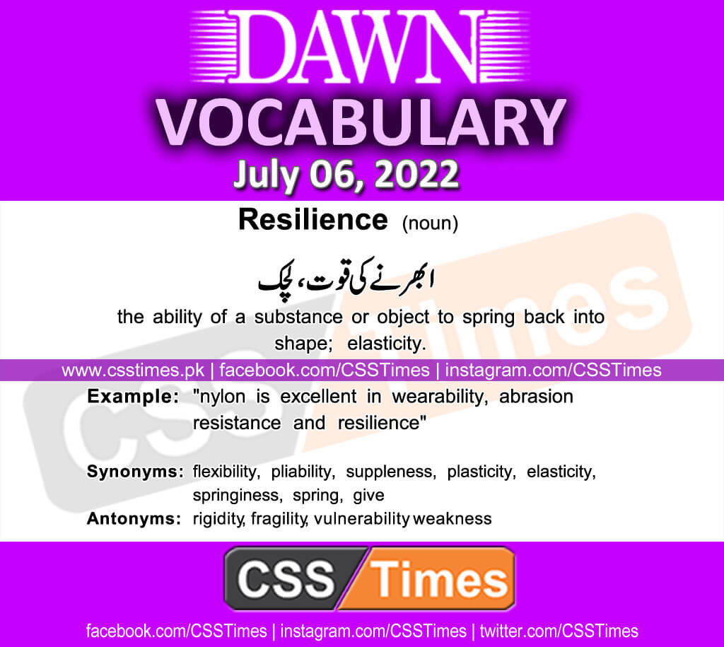 Daily DAWN News Vocabulary with Urdu Meaning (06 July 2022)