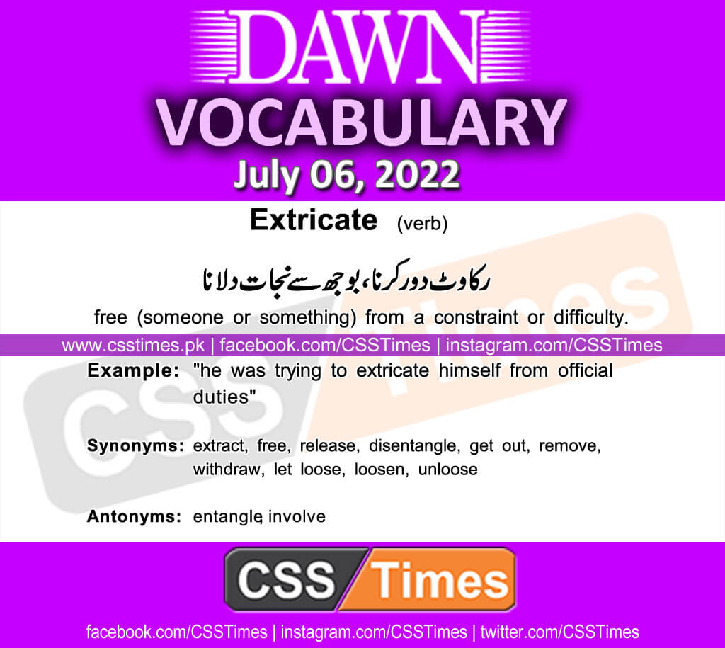 Daily DAWN News Vocabulary with Urdu Meaning (06 July 2022)