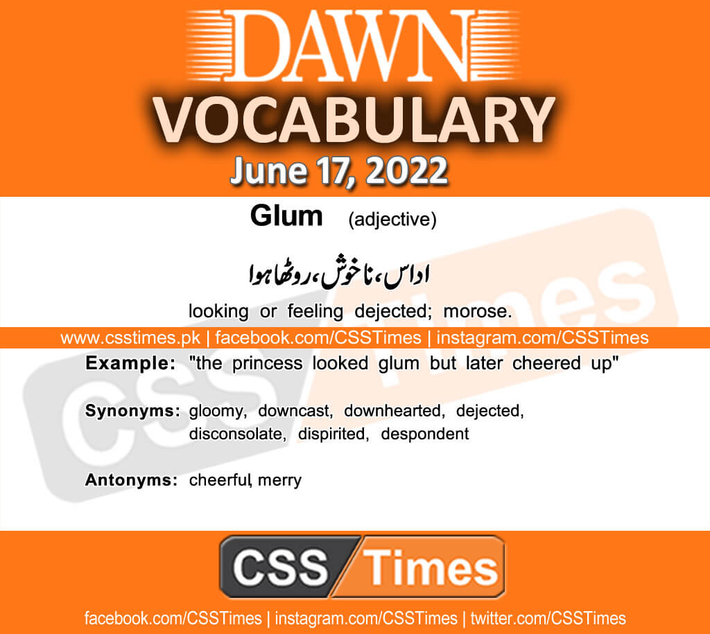 Daily DAWN News Vocabulary with Urdu Meaning (17 June 2022)